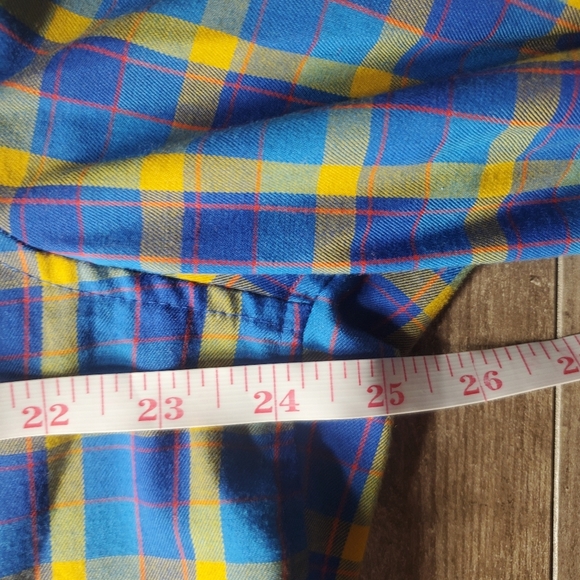 Duluth Trading Company Alaskan Hardgear Midnight Sun Shirt Blue Aster Plaid NWOT - Picture 9 of 16